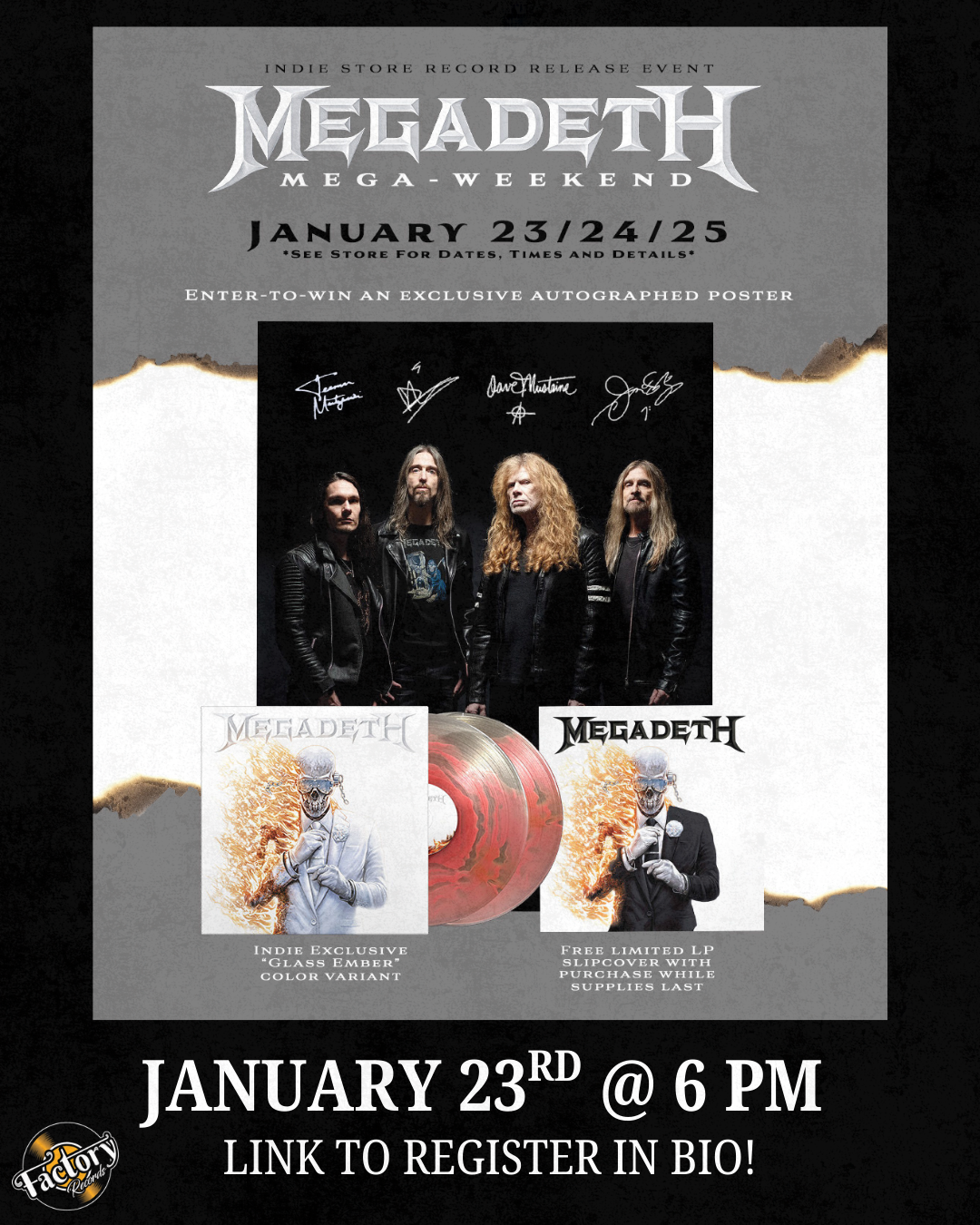 Friday, January 23rd - Megadeth Mega-Weekend Listening Party