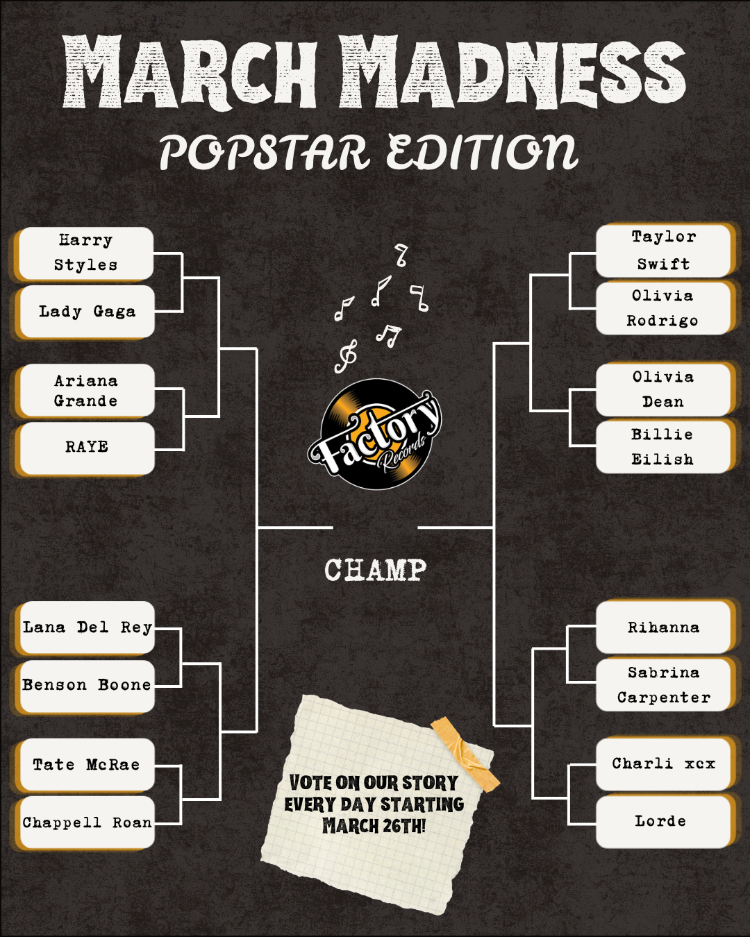 March Madness: POPSTAR EDITION
