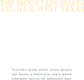 The Mountain Goats - All Hail West Texas Vinyl