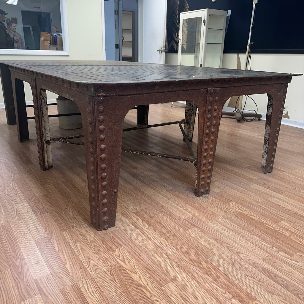 One-of-a-Kind 10' Industrial Table – Reclaimed Historic Brooklyn Bridge Style
