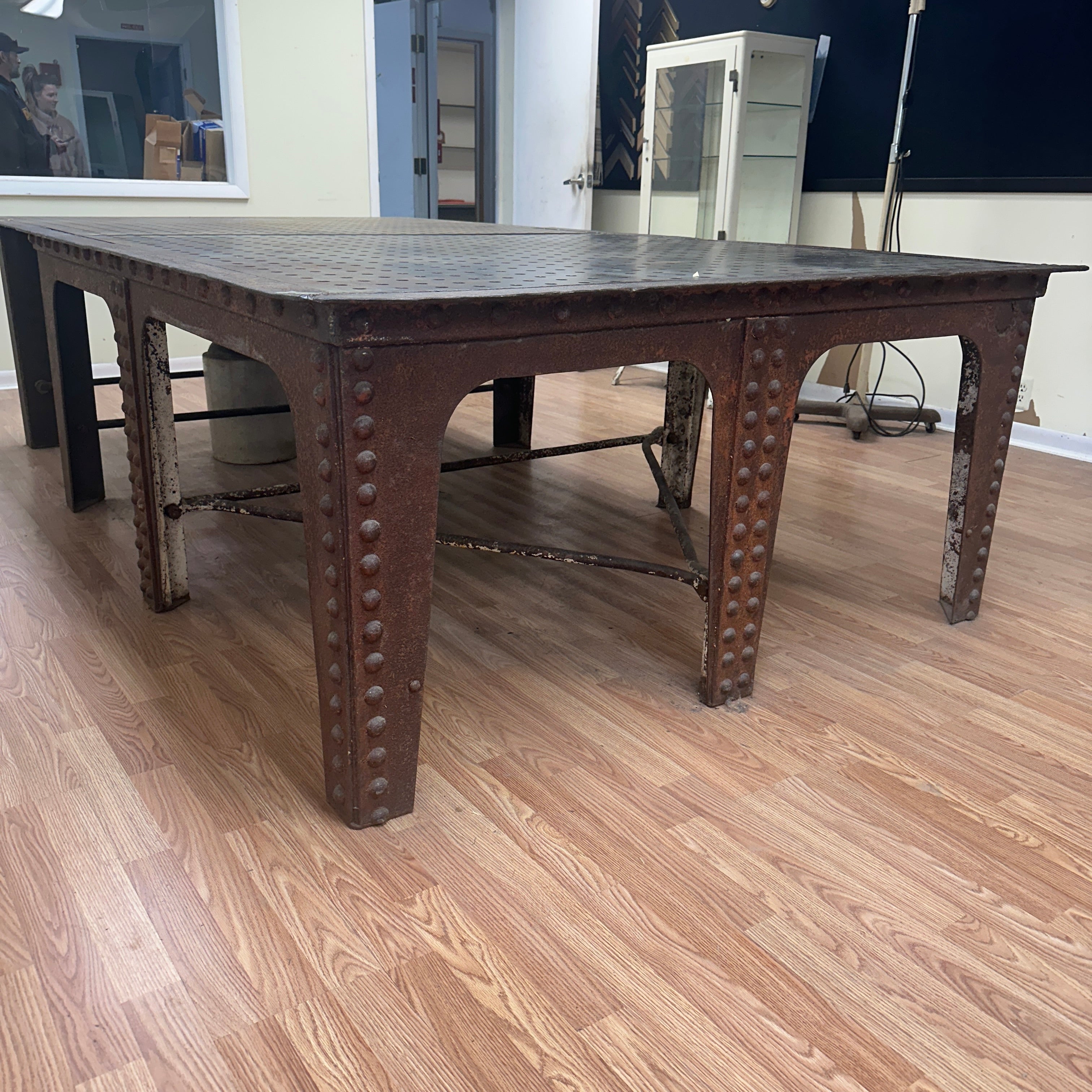One-of-a-Kind 10' Industrial Table – Reclaimed Historic Brooklyn Bridge Style