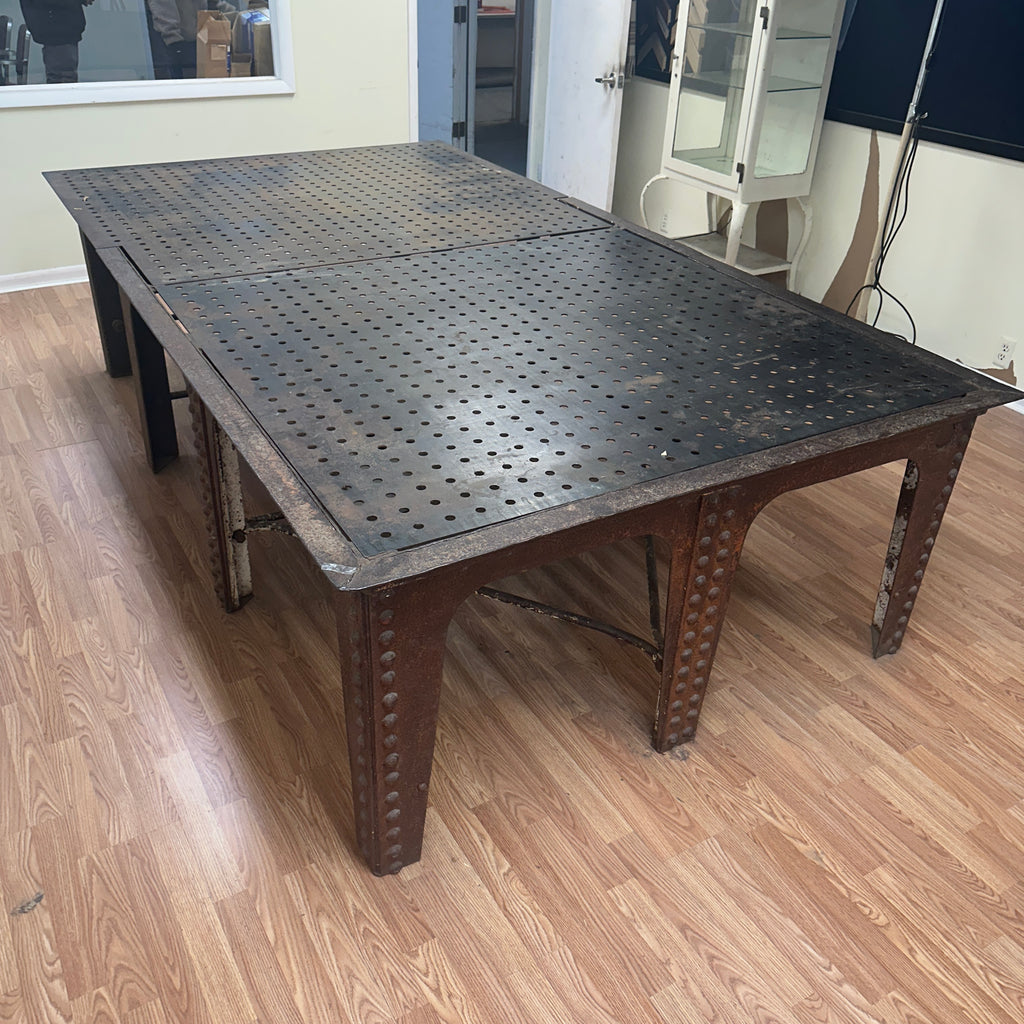 One-of-a-Kind 10' Industrial Table – Reclaimed Historic Brooklyn Bridge Style
