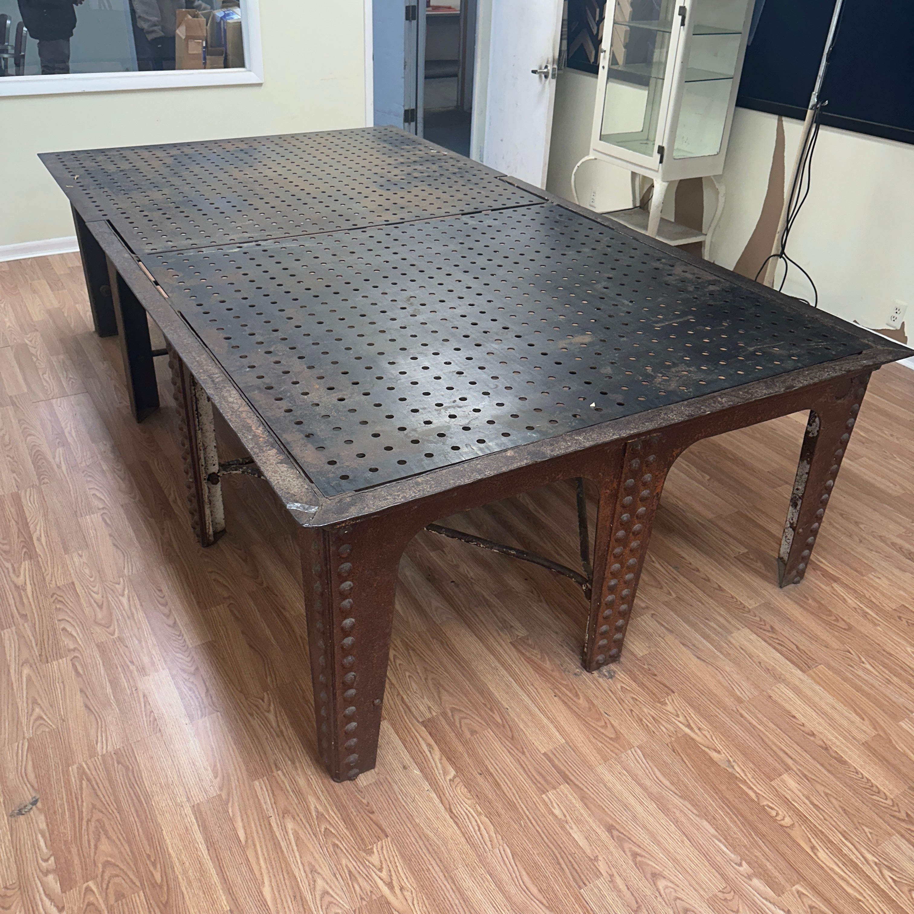 One-of-a-Kind 10' Industrial Table – Reclaimed Historic Brooklyn Bridge Style
