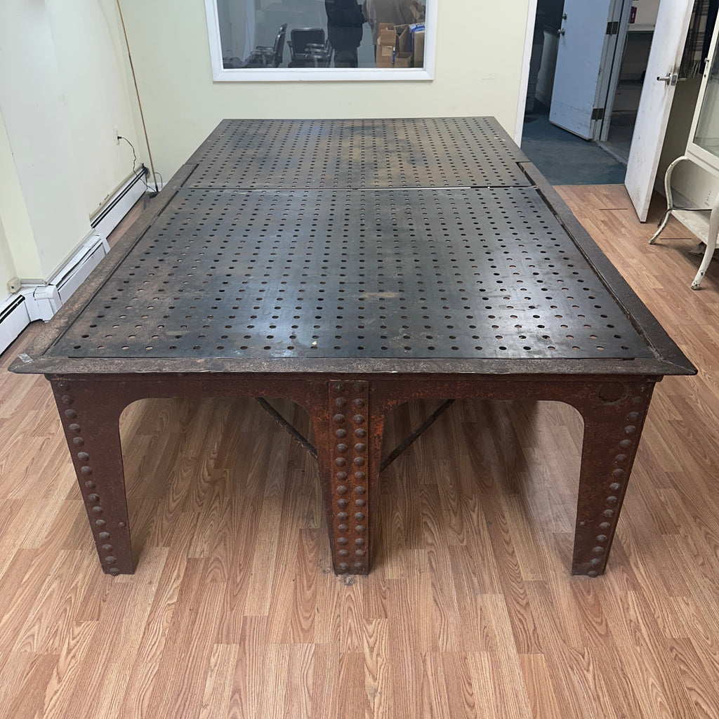 One-of-a-Kind 10' Industrial Table – Reclaimed Historic Brooklyn Bridge Style