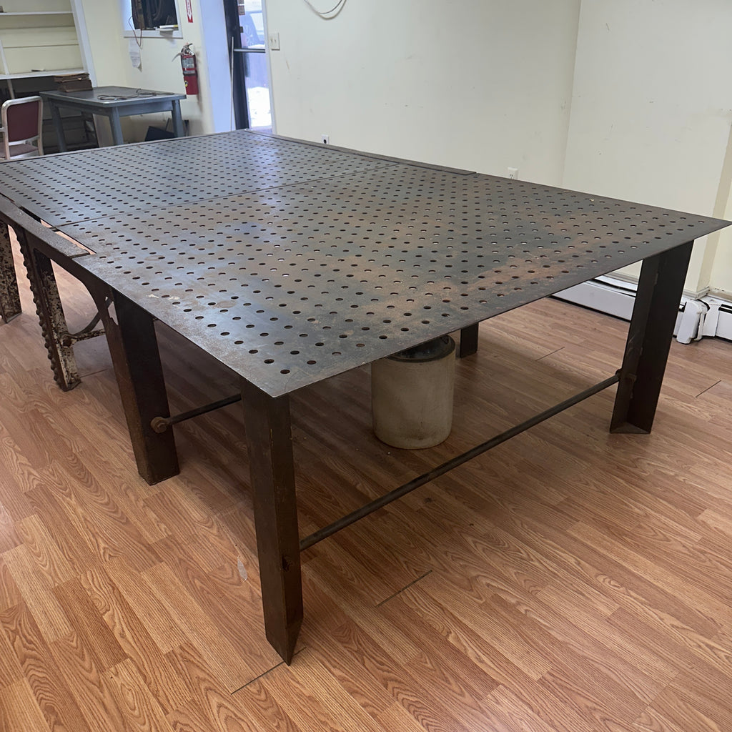 One-of-a-Kind 10' Industrial Table – Reclaimed Historic Brooklyn Bridge Style