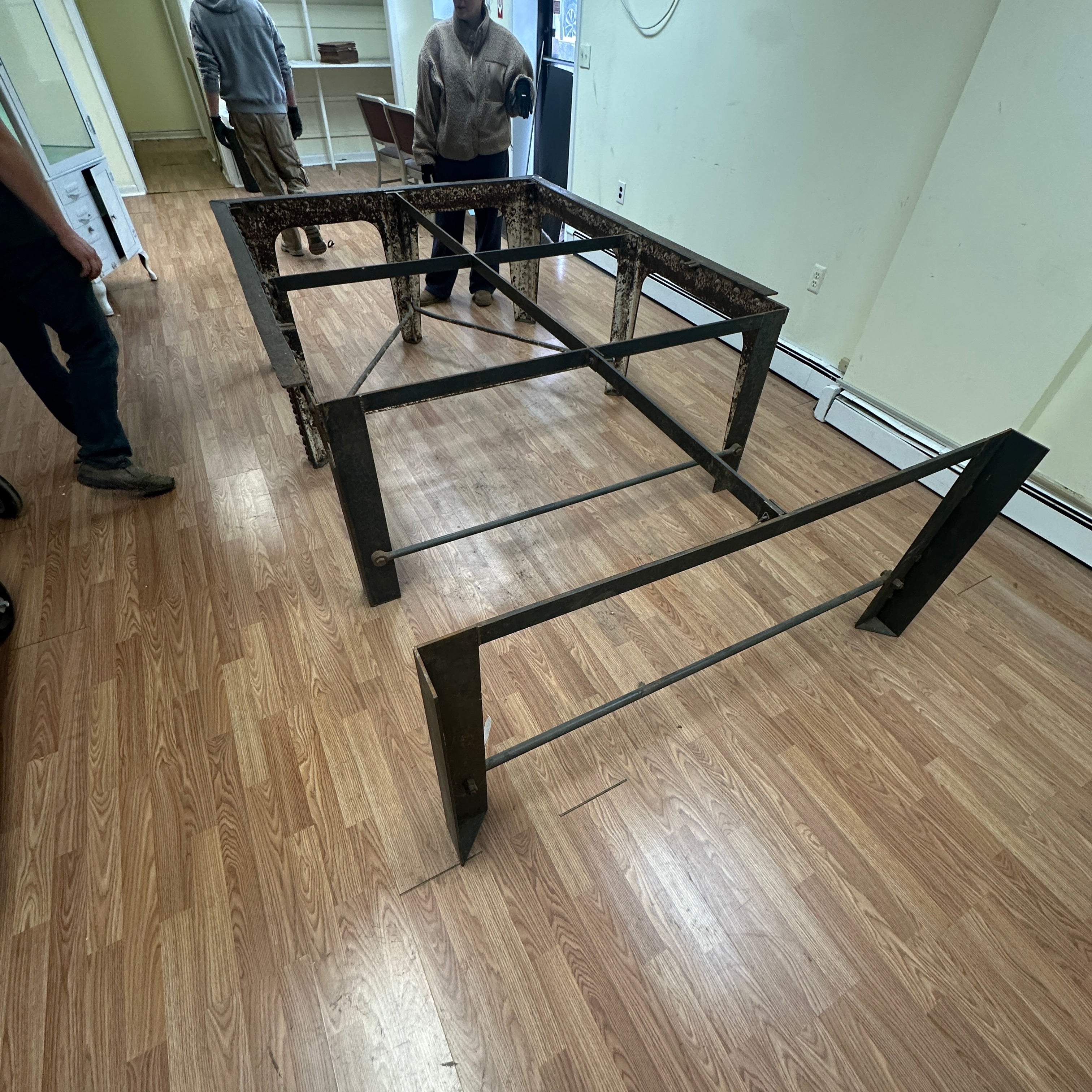 One-of-a-Kind 10' Industrial Table – Reclaimed Historic Brooklyn Bridge Style
