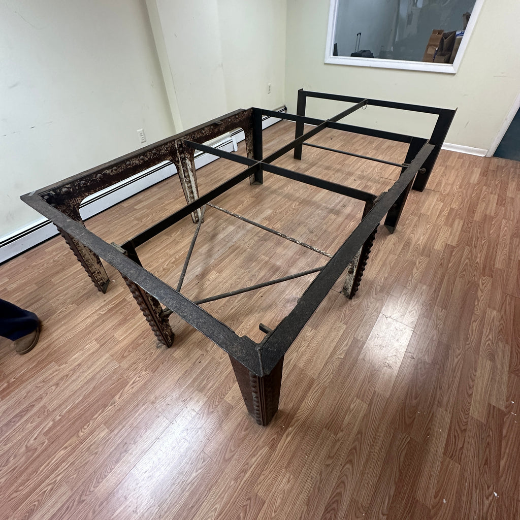 One-of-a-Kind 10' Industrial Table – Reclaimed Historic Brooklyn Bridge Style