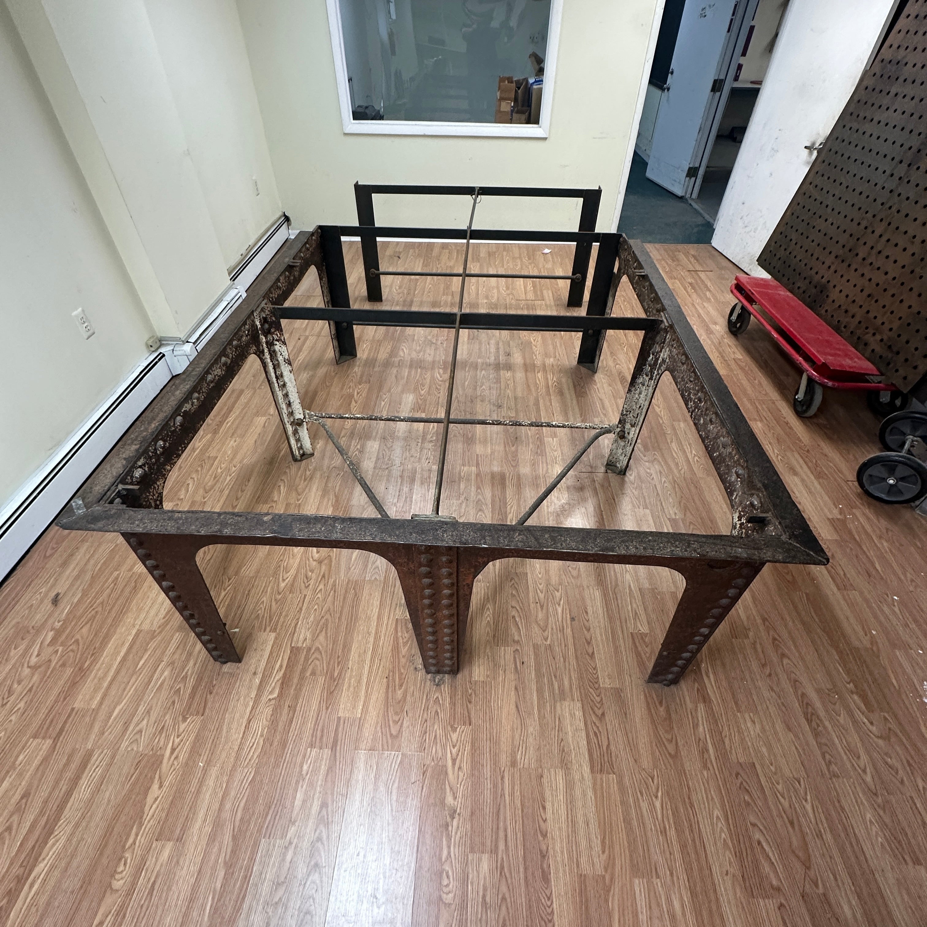 One-of-a-Kind 10' Industrial Table – Reclaimed Historic Brooklyn Bridge Style
