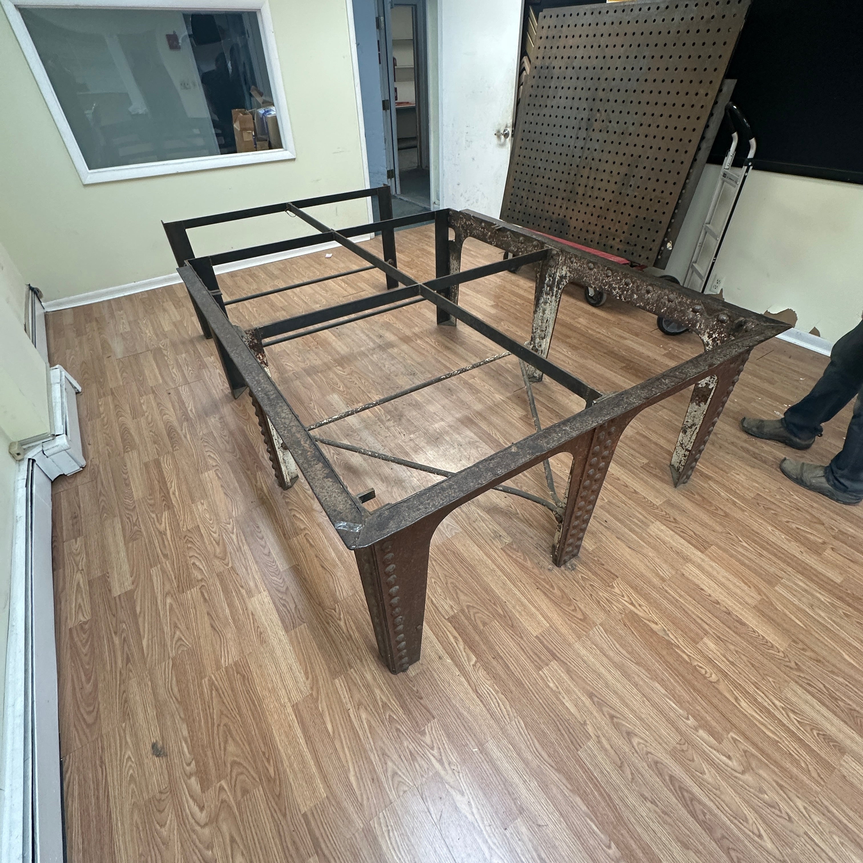 One-of-a-Kind 10' Industrial Table – Reclaimed Historic Brooklyn Bridge Style