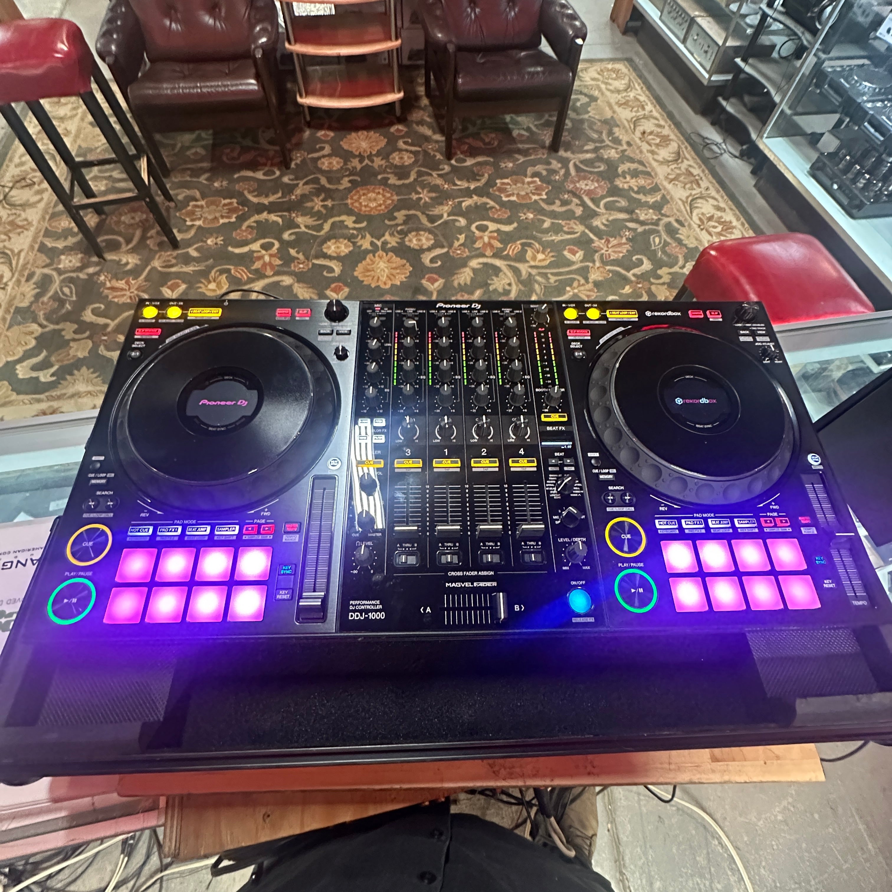 Pioneer DDJ-1000 4-Channel Rekordbox DJ Controller with Odyssey Road Case
