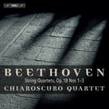 the album cover for Beethoven / Chiaroscuro Quartet - String Quartets 18 1-3 (Hybr)