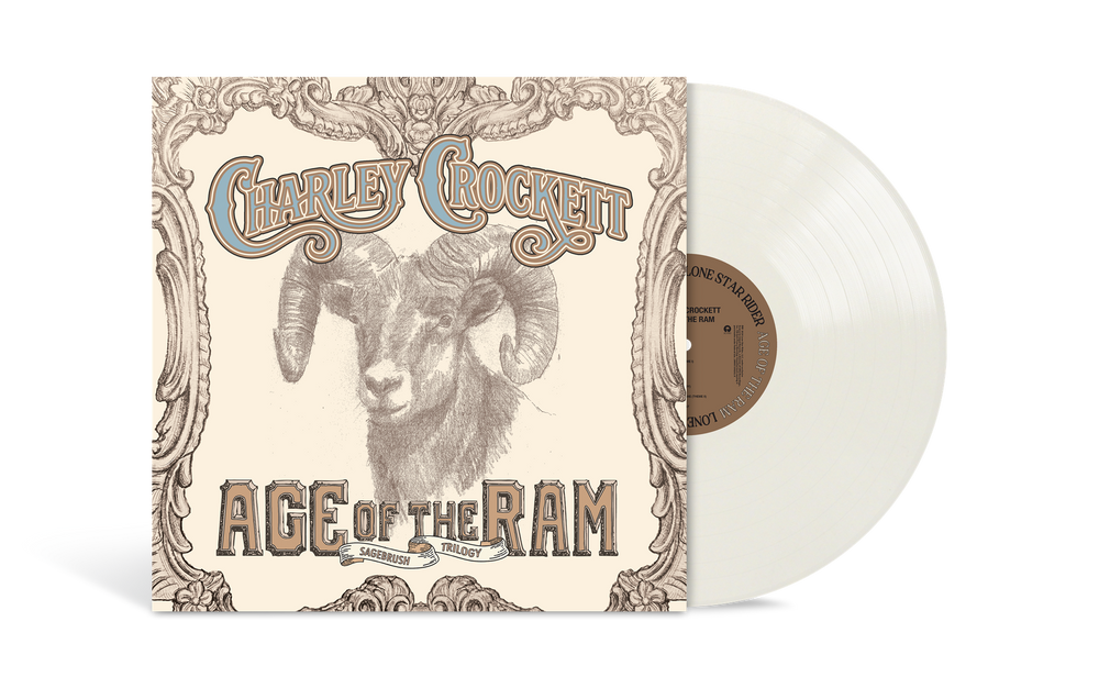 the album cover for Charley Crockett - Age Of The Ram [Mesa White LP with Alternate Cover]