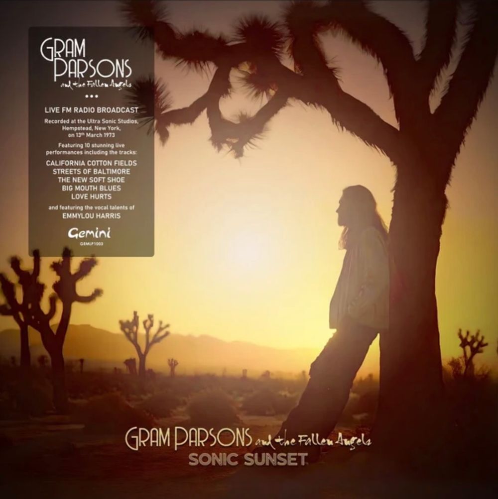 the album cover for Gram & the Fallen Angels Ft. Emmylou Harris Parsons - Wlr Radio Broadcast Ultra Sonic Studios Hempstead Ny 3/13/73 [Colored Vinyl]