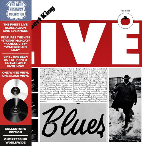 the album cover for Albert King - Albert Live [Colored Vinyl] [Deluxe] [Limited Edition] (Wht) [Remastered] [Reissue]