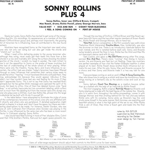 Sonny Rollins - Plus 4 (Original Jazz Classics Series) Vinyl