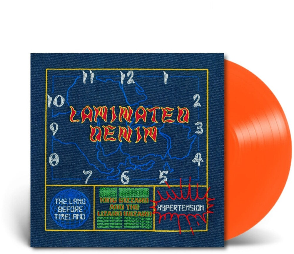 the album cover for King Gizzard & The Lizard Wizard - Laminated Denim (2026 Repress) [Colored Vinyl]