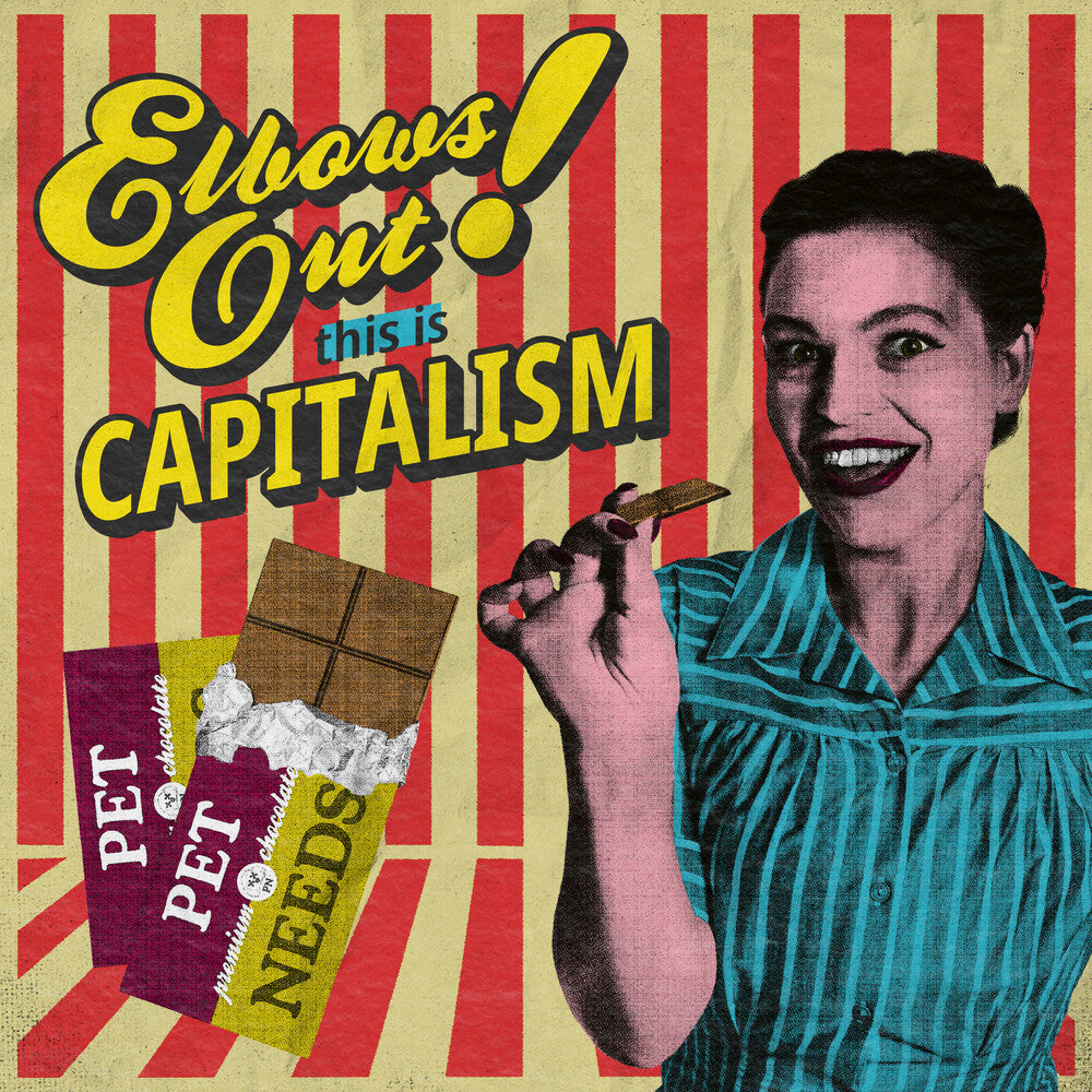 the album cover for PET NEEDS - Elbows Out This Is Capitalism [Colored Vinyl] (Red)