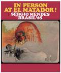 the album cover for Sergio Mendes - In Person at El Matador (red/yellow Bi Color Effect Vinyl)
