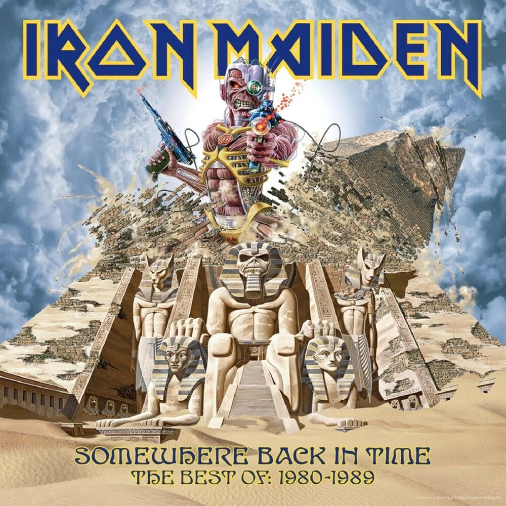 the album cover for Iron Maiden - Somewhere Back In Time: The Best Of 1980-1989