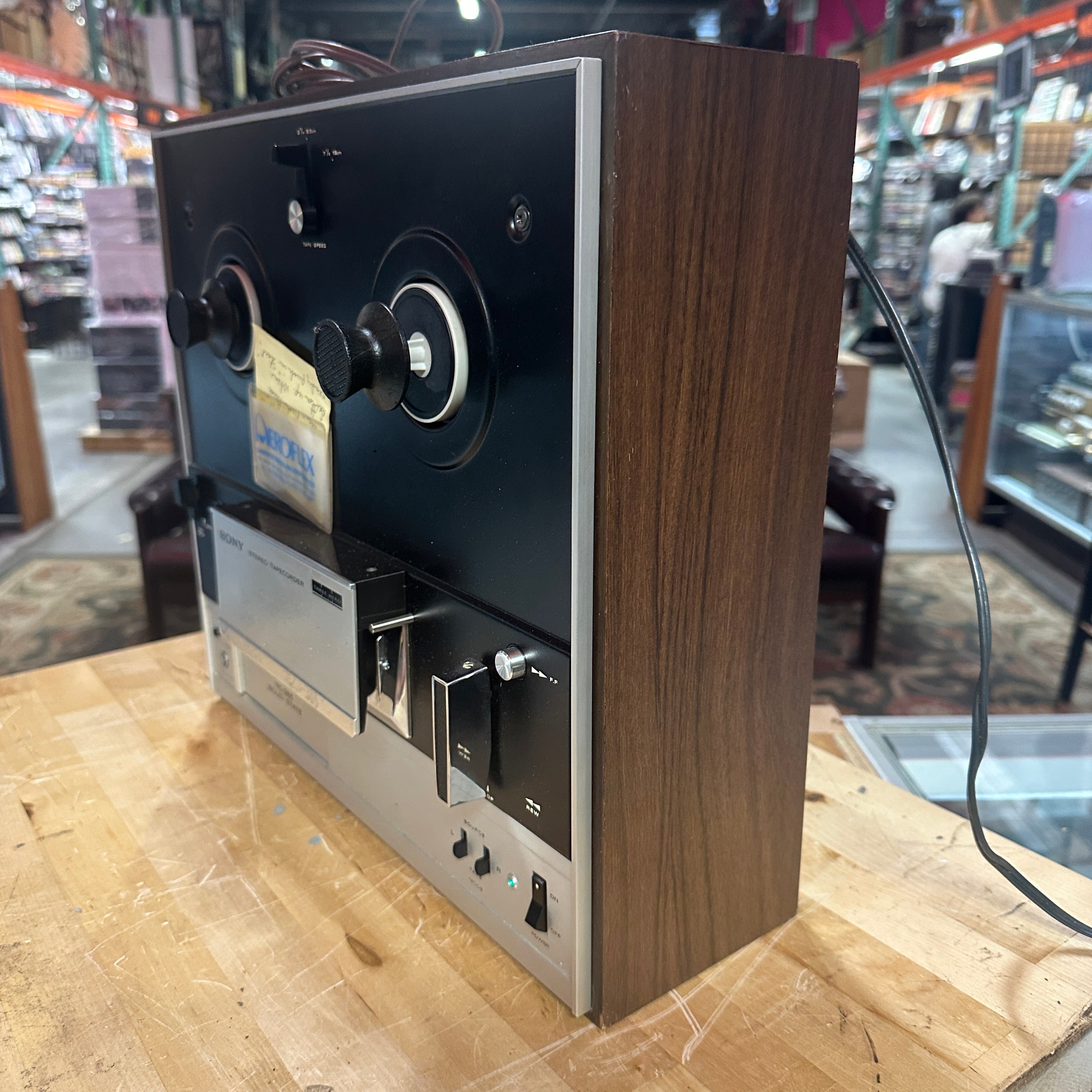 Pre-Owned Sony TC-355 3-Head Reel-to-Reel Tape Recorder – Vintage Hi-Fi Classic – Walnut Cabinet