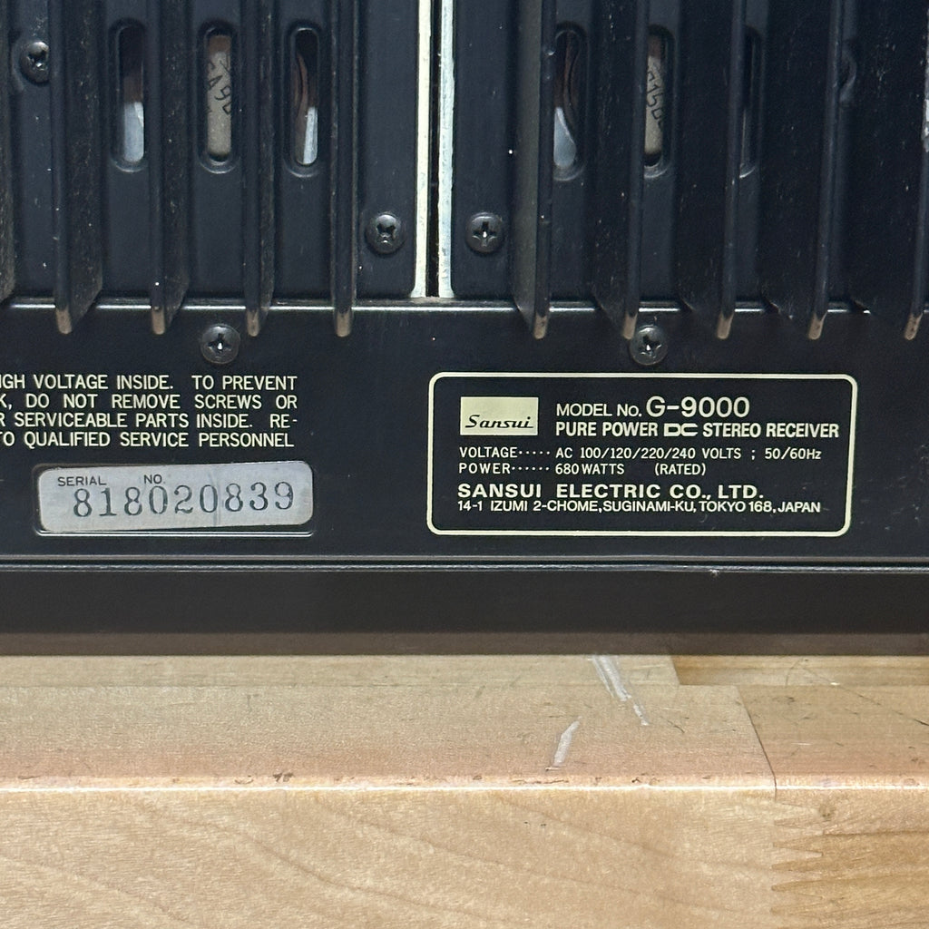 Sansui G-9000 Pure Power Stereo Receiver |160 Watts Per Channel | Vintage Hi-Fi Legend (Fully Serviced)