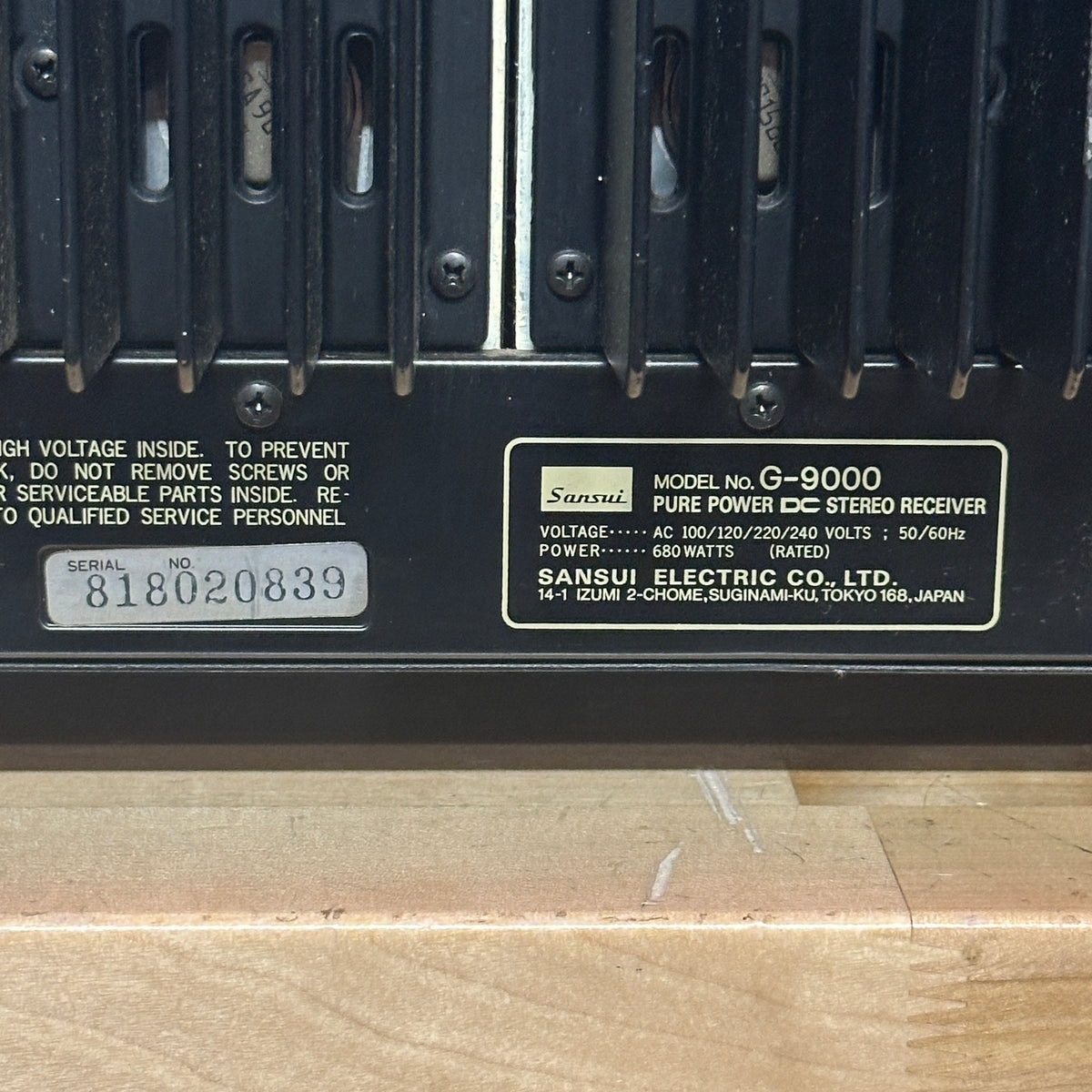Sansui G-9000 Pure Power Stereo Receiver |160 Watts Per Channel | Vintage Hi-Fi Legend (Fully Serviced)