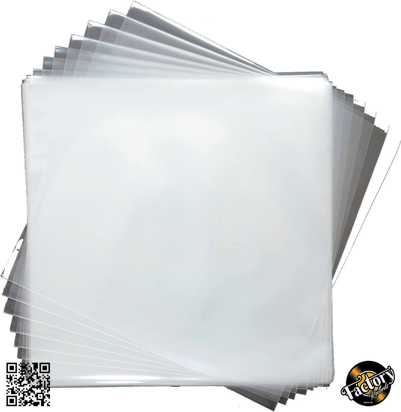 Factory Records 12" Crystal Clear Outer Jacket Sleeve (Pack of 100)