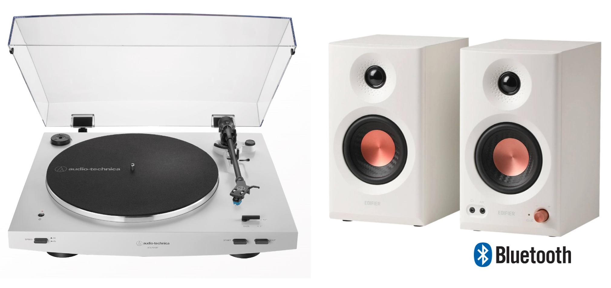 New - Audio Technica AT-LP3XBT-wh Fully Automatic Belt-Drive White Turntable