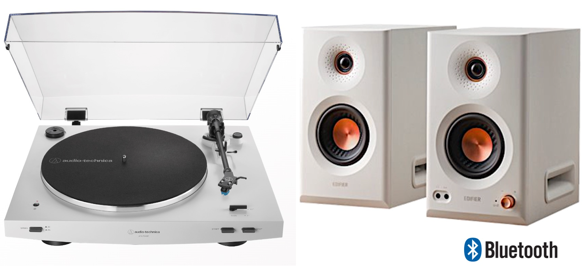 New - Audio Technica AT-LP3XBT-wh Fully Automatic Belt-Drive White Turntable