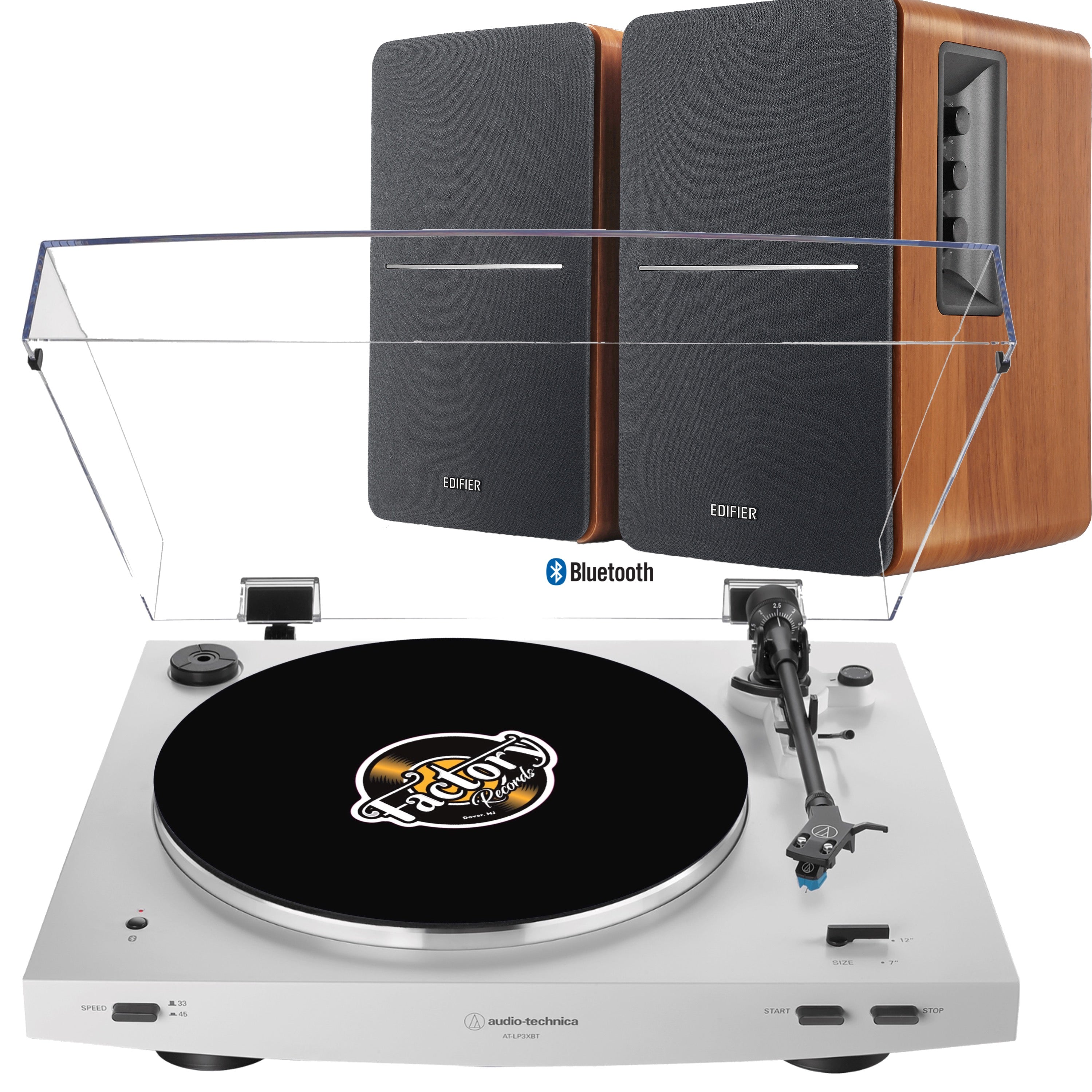 New - Audio Technica AT-LP3XBT-WH Fully Automatic Belt-Drive White Turntable