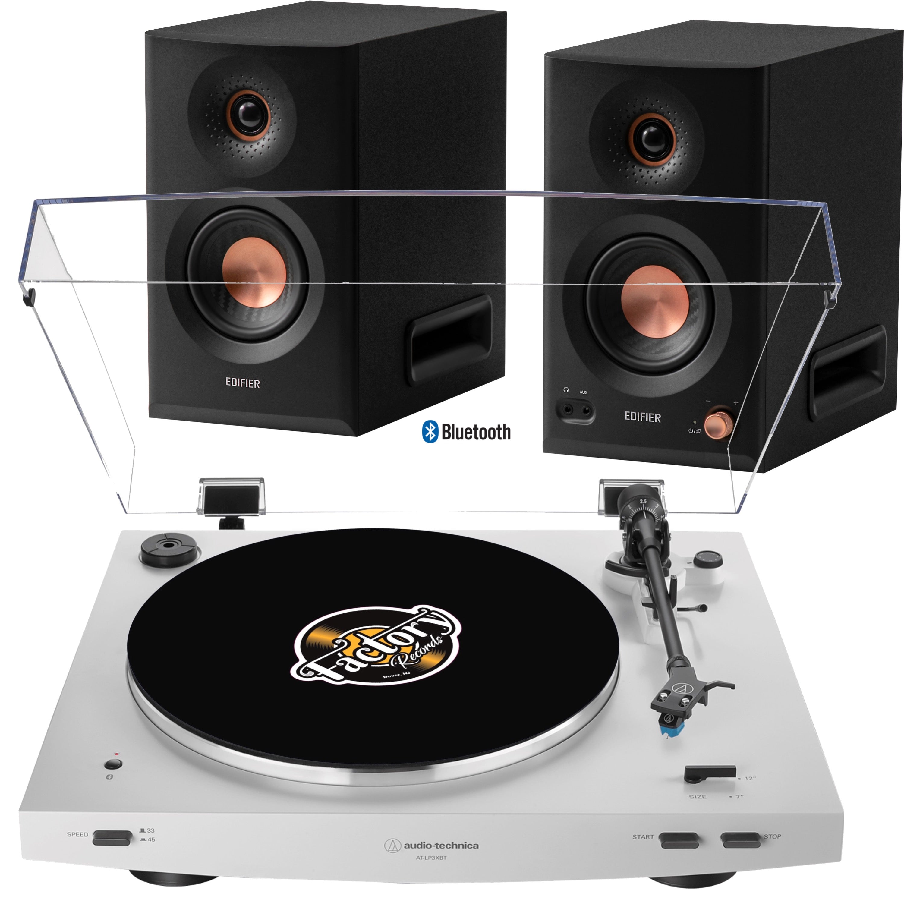 New - Audio Technica AT-LP3XBT-WH Fully Automatic Belt-Drive White Turntable