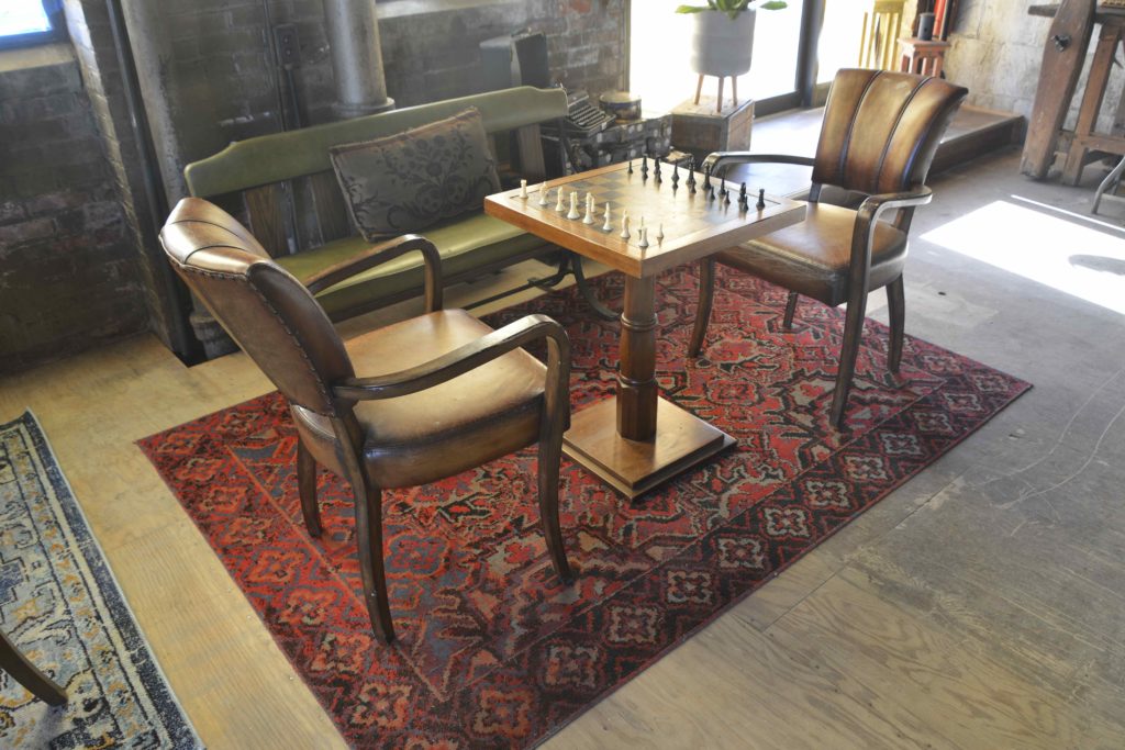 lounge area chess table