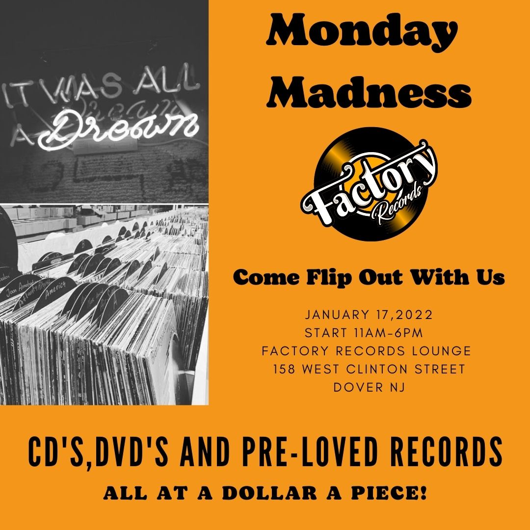 details of event, $1 lp's, cd's and more